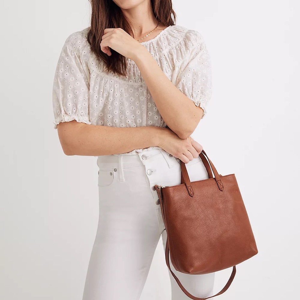 Madewell Brown Leather & Suede Tote Crossbody - Picture 2 of 8
